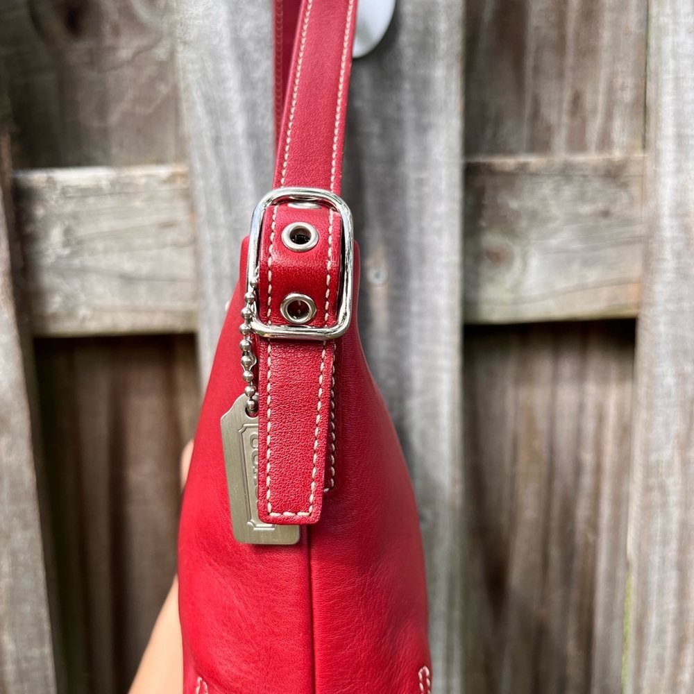 Vintage Mini Coach Demi Legacy Duffle bag Red Leather - Picture 9 of 13